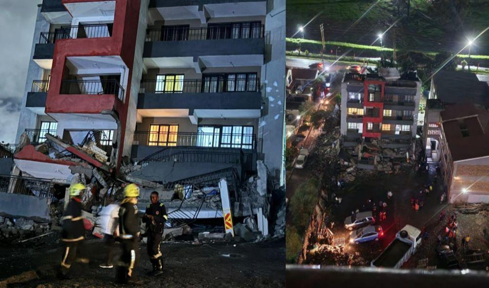 Scene of the collapsed building.