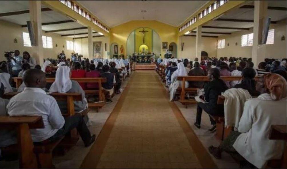 A photo of members of a church in Kenya