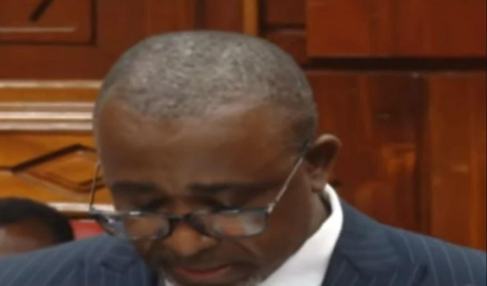 Agriculture Cabinet Secretary Mithika Linturi before a committee hearing his impeachment on May 8, 2024.