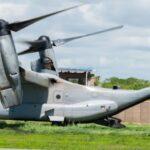 An MV-22 Osprey lands at Magogoni Airfield, Kenya on April 10, 2024. Photo by Senior Airman Kevin Nious