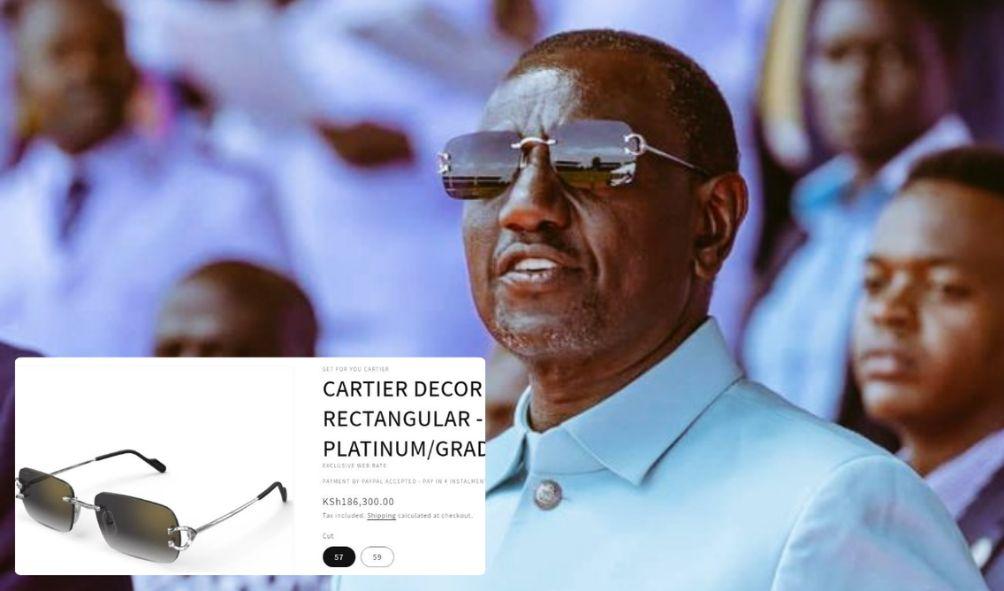 President Ruto wears a pair of Cartier designer sunglasses.