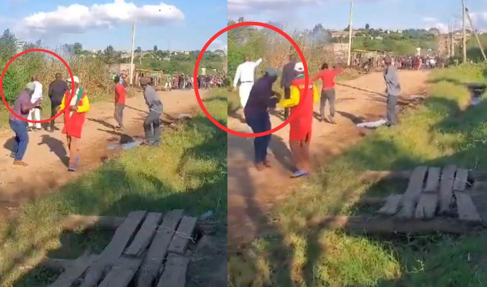 Gatundu South MP GG Kagombe caught on camera firing his gun directly into the public at Kiganjo