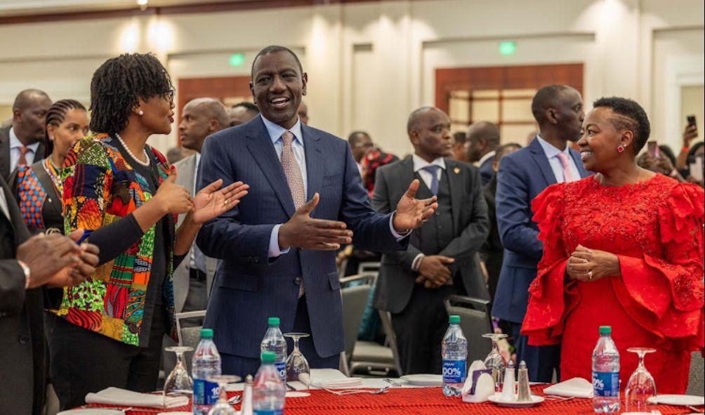 President William Ruto, first lady Mama Rachel Ruto during a meeting with Kenyans in the US on Monday, May 20, 2024.