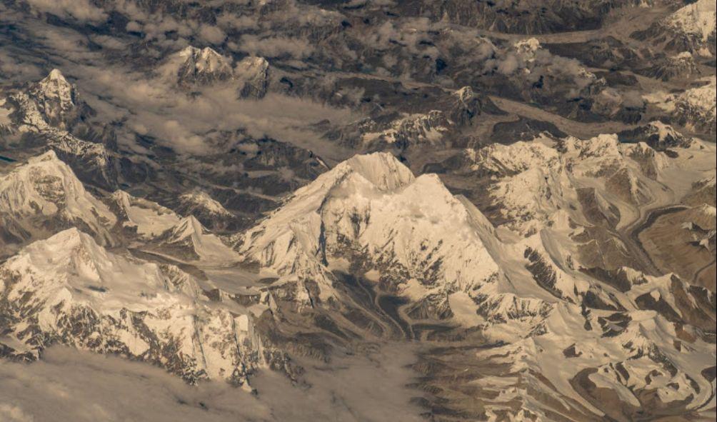 Mt Everest (8848.86 m), from the Space Station.