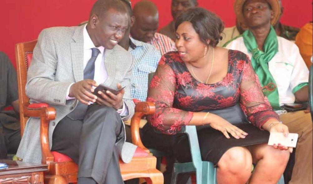 A photo collage of President William Ruto (right) and former Gender CS Aisha Jumwa.