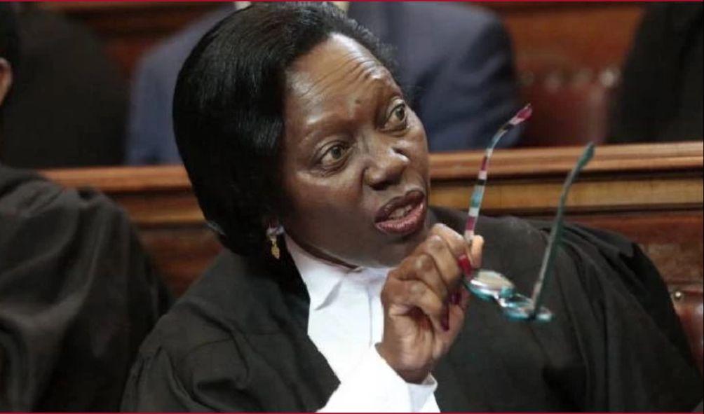 Narc Kenya party leader Martha Karua in action in court.