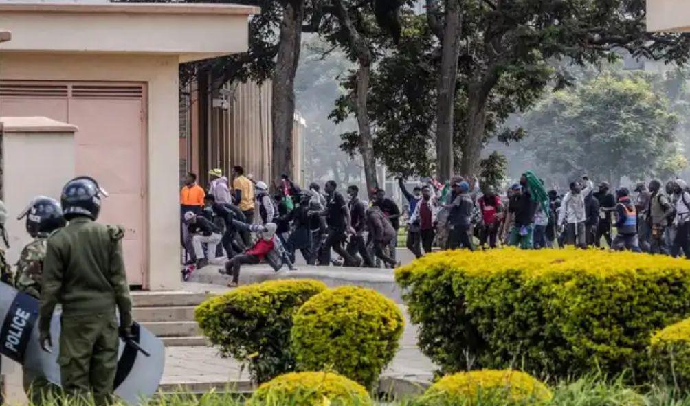 Protesters making their way into parliament in Nairobi on June 25. Tony Paul went missing on that day