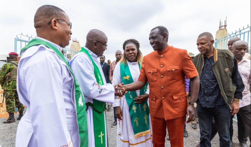 President William Ruto attending a church service in Taita Taveta County on Sunday July 28, 2024. PHOTO/@WilliamsRuto/X