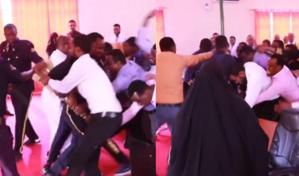 Wajir MCAs fight for the mace inside the County Assembly on July 30, 2024