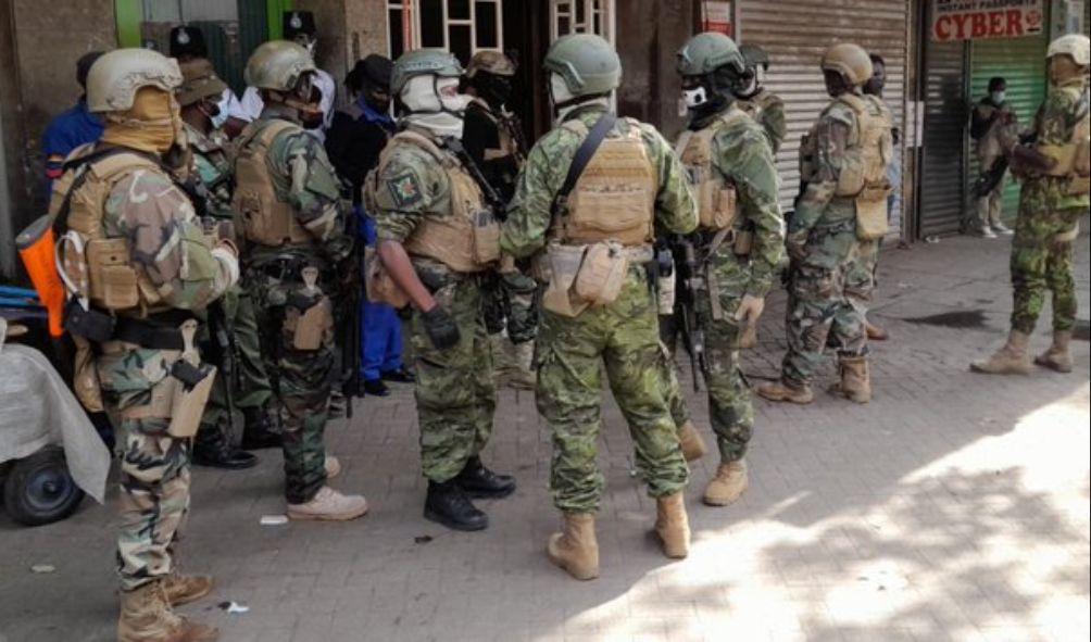 Photo collage of the RECCE Squad outside a building in Nairobi on July 2, 2024