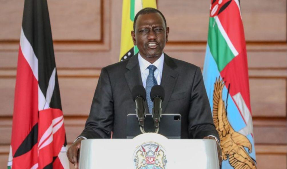 President William Ruto addresses the nation at State House in Nairobi.