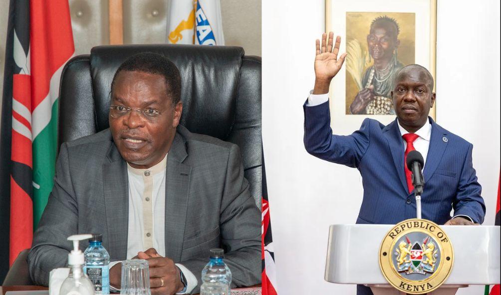 EACC Chairperson David Oginde(L) The Director of Public Prosecutions (DPP) Renson Ingonga(R)