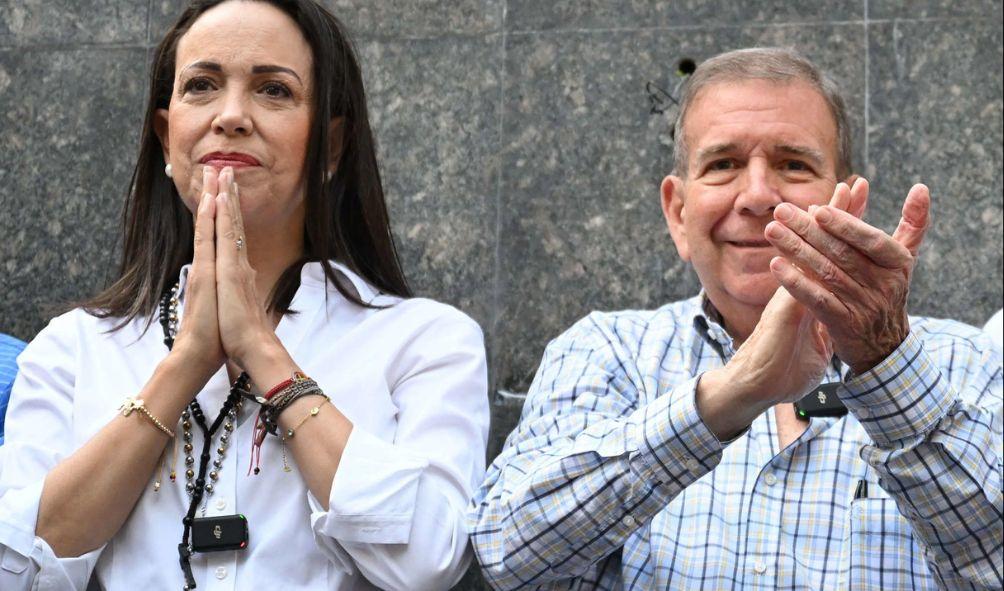 Opposition leader Maria Corina Machado and opposition candidate Edmundo Gonzalez