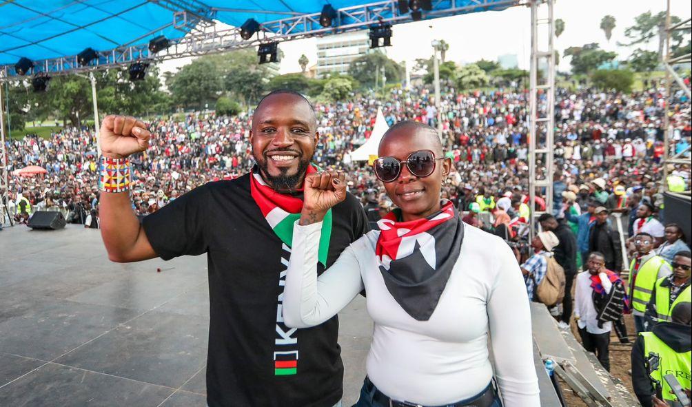 Boniface Mwangi and his wife Njeri Mwangi.