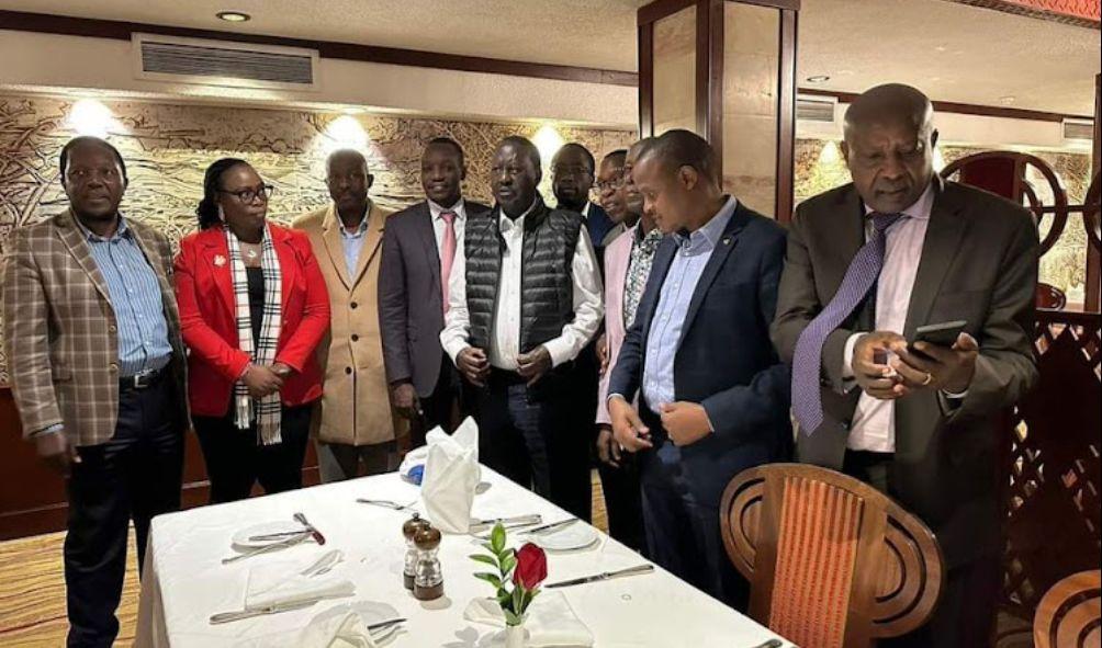 ODM leader Raila Odinga with other party leaders from Nyamira and Kisii counties on August 5, 2024.