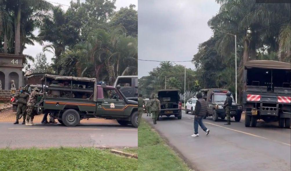 Heavy police presence outside Jimmy Wanjigi's Home. courtesy: Screengrab