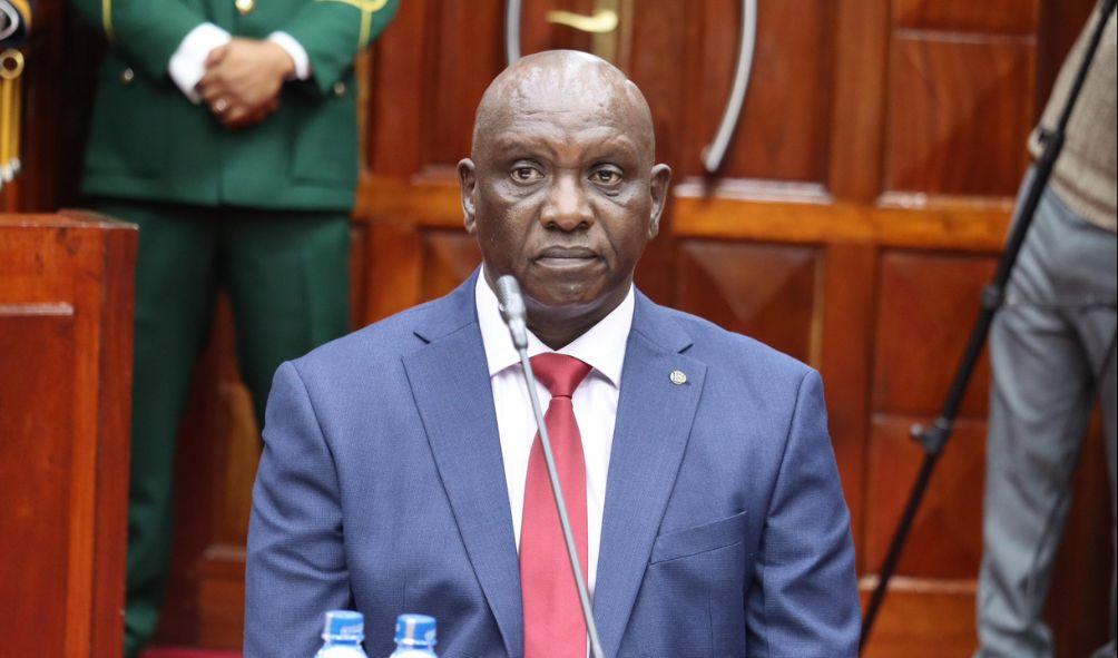 Inspector of General Douglas Kanja answers questions during his vetting in parliament by joint Committee on National Security, Defence and Foreign Relations and Internal Administration Affairs on August 15, 2024.