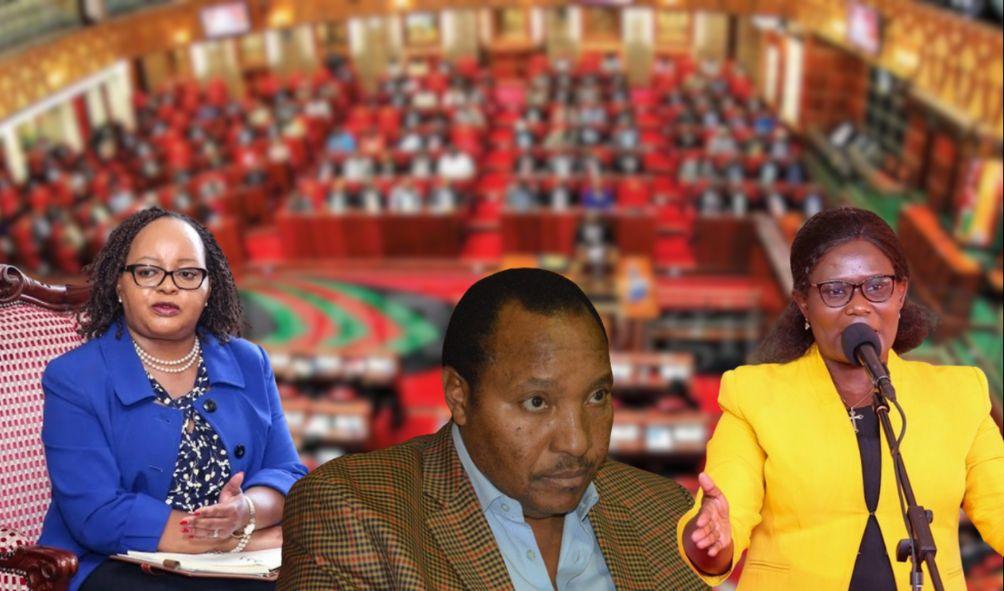 Chairperson Council of Governors Anne Waiguru, Former Kiambu Governor Ferdinard Waititu and Meru Governor Kawira Mwangaza.