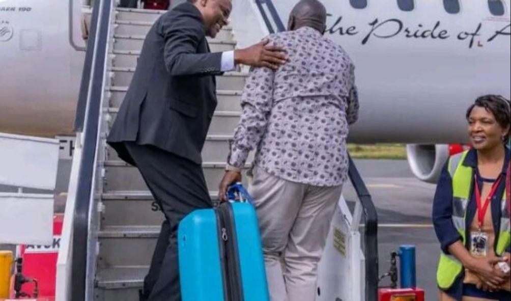 DP Gachagua boarding a plane