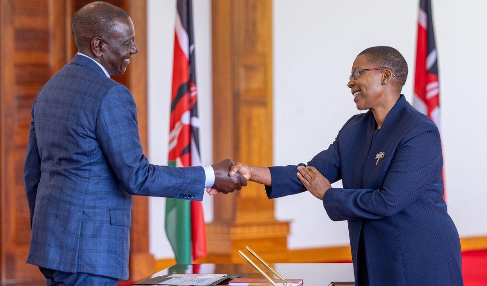 President William Ruto and Attorney General Dorcas Oduor at State House.