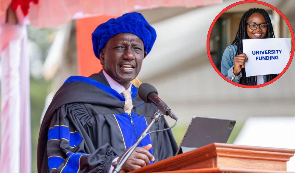 President William Ruto addressed graduands at the University of East Africa Baraton in Nandi County on August 18, 2024.