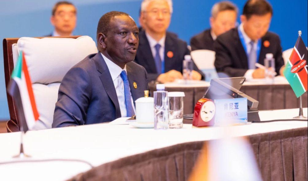 President William Ruto speaks during a meeting on the Belt and Road Initiative that he co-chaired with Chinese Vice-Premier Ding Xuexiang at the Forum on China-Africa Cooperation Summit in Beijing.