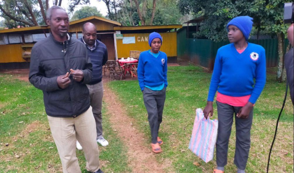 Patrick Gikandi with his son Cornelius Gachanja at Mt Kenya hospital in Nyeri town on Friday, September 6, 2024.