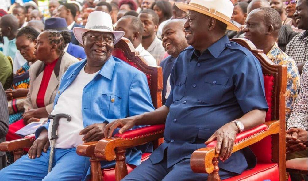 ODM leader Raila Odinga with Mzee John Orwenjo.