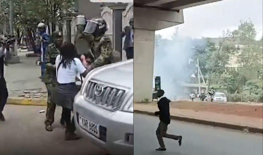 Protesting lecturers teargased in Nairobi on Monday, September 23, 2024.