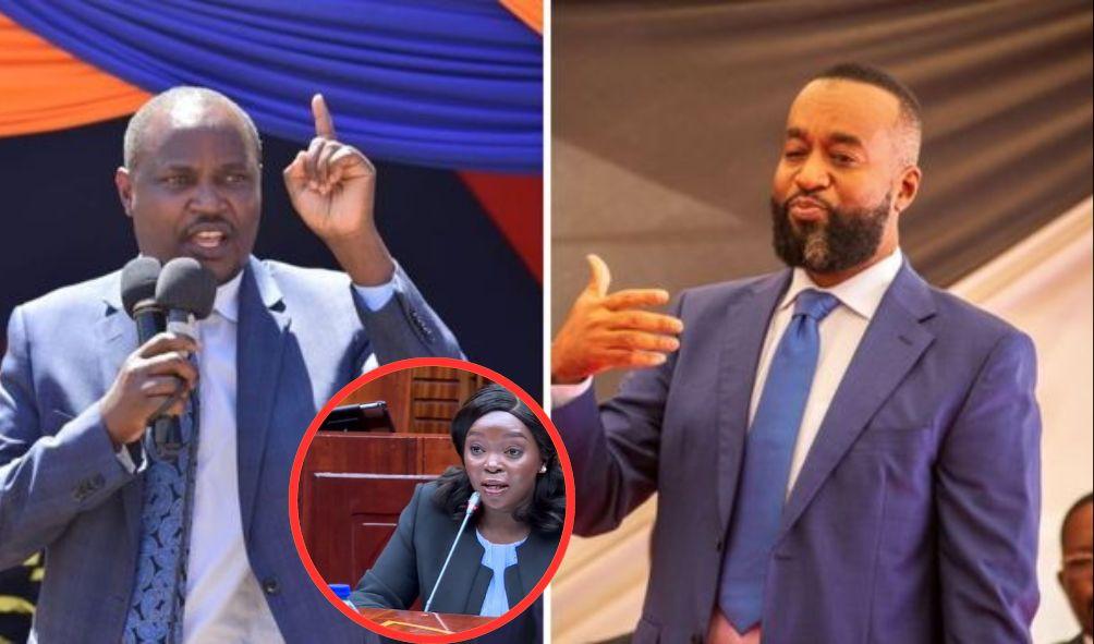 From the left; Treasury Cabinet Secretary John Mbadi, Health CS Deborah Barasa and Mining CS Hassan Joho 