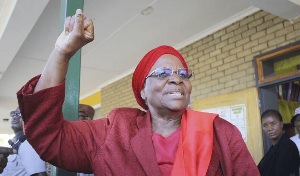 Namibia's Vice President and SWAPO presidential candidate Netumbo Nandi-Ndaitwah gestures after casting her vote in the elections in Windhoek, Namibia, November 27, 2024. REUTERS/Noah Tjijenda/File Photo