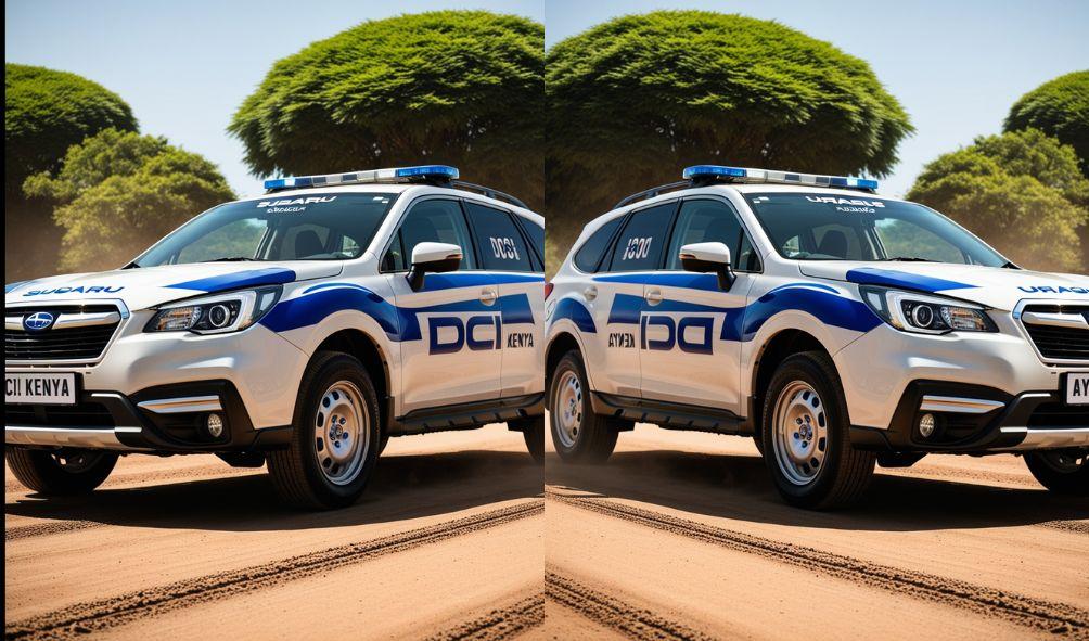 Vehicles depicting DCI Subarus used in apprehending criminals 