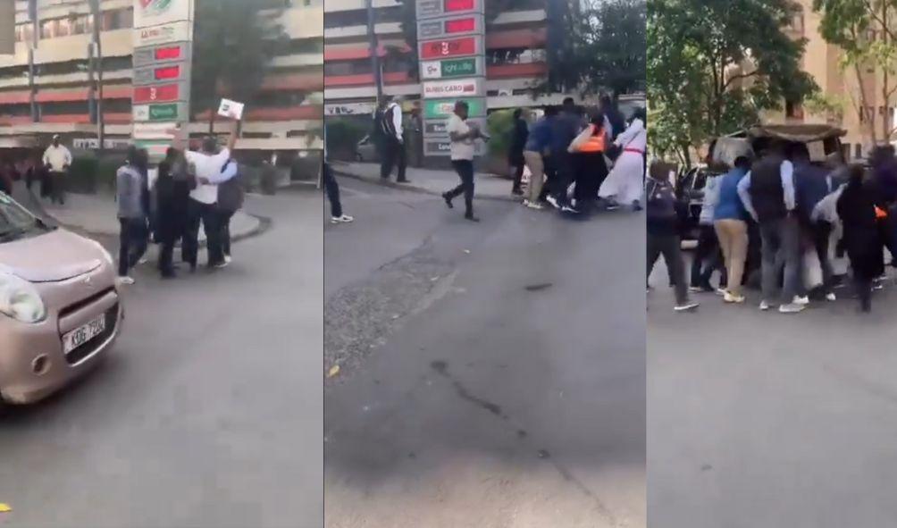 End Femicide Protesters in Nairobi CBD Arrested by the plain-clothed police officers.