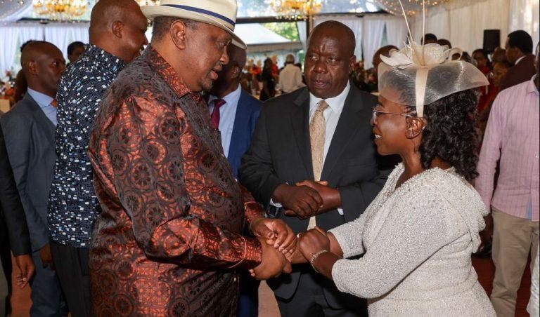 File image of Uhuru Kenyatta at Fred Matiang'i's daughter wedding