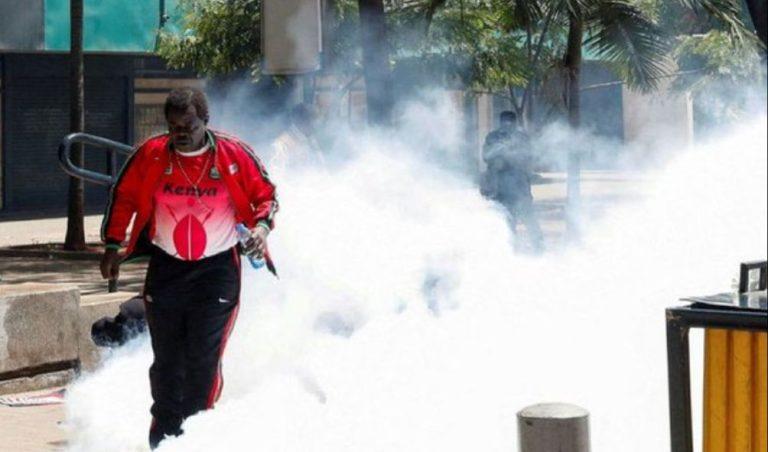 Busia Senator Okiya Omtatah protesting in Nairobi CBD on Monday, December 30, 2024.