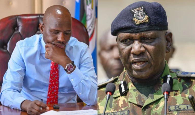 Internal security Cabinet Secretary Kipchumba Murkomen(R) Inspector General of Police Douglas Kanja