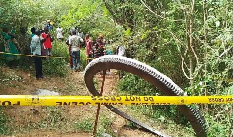 A metallic object that fell from the sky and landed in Mukuku Village, Makueni County, on December 30, 2024.