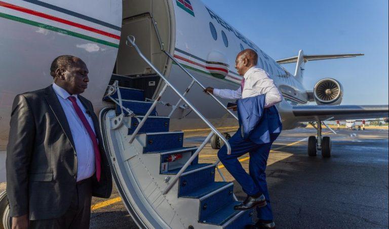 President William Ruto boards a plane to Uganda for Agriculture Summit on January 11, 2025