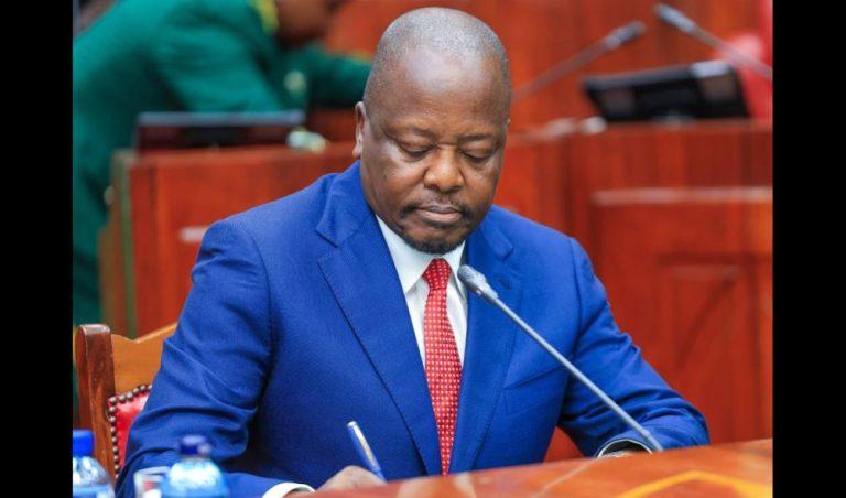 Agriculture Cabinet Secretary nominee Mutahi Kagwe on Tuesday, January 14, 2025 during the vetting session.