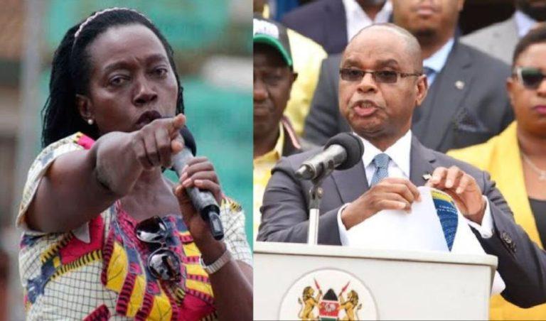 File image of Martha Karua (left) and Senate Speaker Amason Kingi.