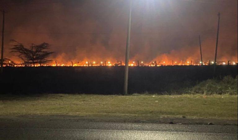 Fire razes a section of the JKIA.