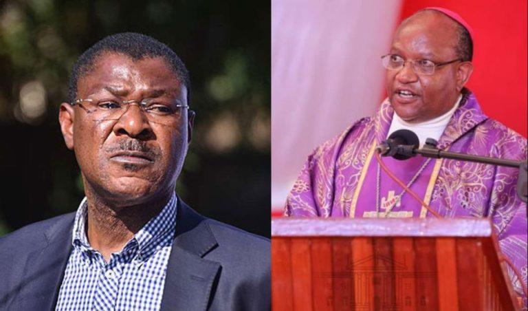 Photo collage of Archbishop Anthony Muheria and Moses Wetangula