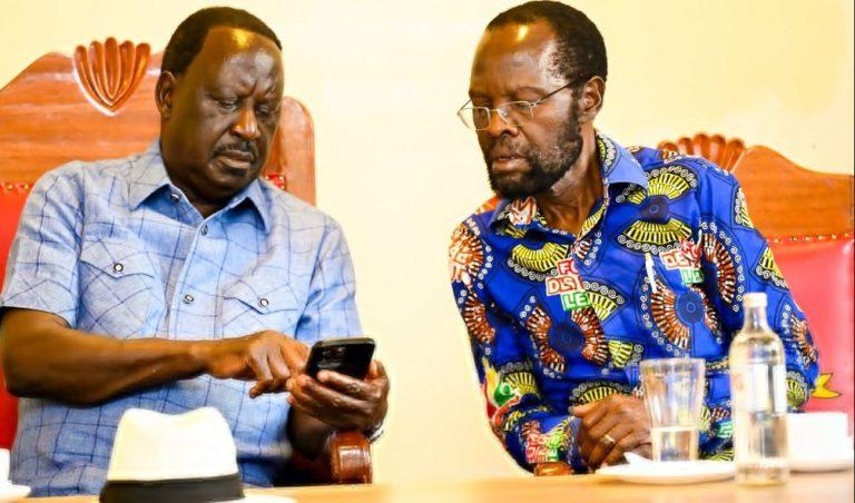 ODM leader Raila Odinga, accompanied by Kisumu Governor Anyang Nyong’o