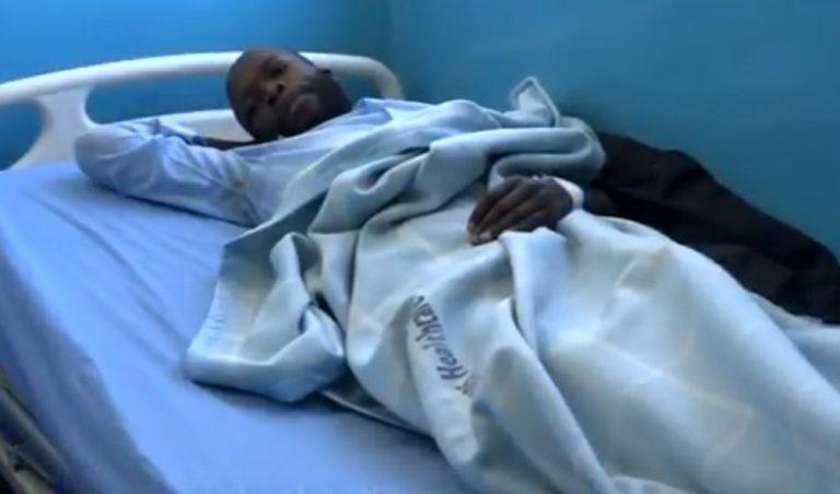 Vincent Onyancha, a high school teacher, is receiving treatment at a local hospital. Photo: Citizen Digital.