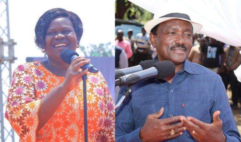 A photo collage of Kalonzo Musyoka and Gladys Wanga