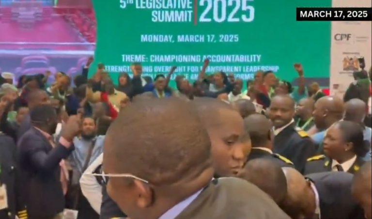 Chaos Erupts at County Assemblies Summit as MCAs Eject Sports CS Salim Mvurya, Break into 'Kasongo' Song and Dance