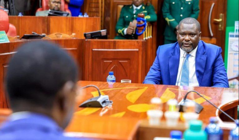 Public Service Cabinet Secretary (CS) nominee Geoffrey Ruku appears before lawmakers for vetting at Parliament buildings in Nairobi on April 14, 2025.
