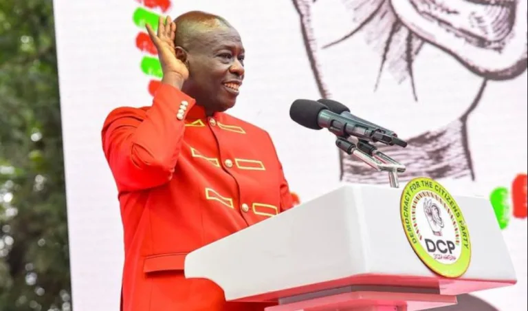 Former Deputy President Rigathi Gachagua at the unveiling of the Democracy for the Citizens Party (DCP) on May 15, 2025.