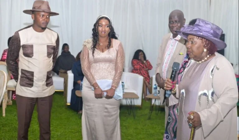 Senator Allan Chesang, his fiancée Channelle Kitonny and her grandmother, former senator Ziporrah Kitonny.